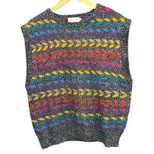 90s Anderson-Little Sweater Vest Grandpacore Eclectic Rainbowcore Academia